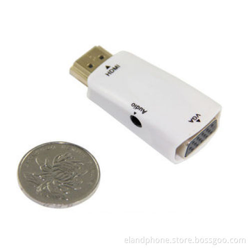 HDMI to VGA Adapter with 3.5mm Audio, Supports Pixel Clock Rate from 25 to 165MHz